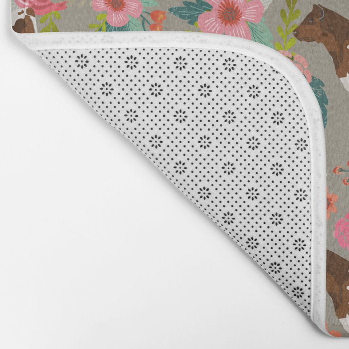 Shorthorn cattle breed farm homestead cows shorthorn cow floral Bath Mat Gallery Image 2