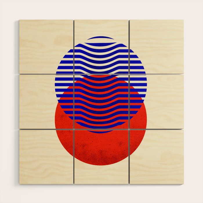 Graphic abstract circles Wood Wall Art Gallery Image 1