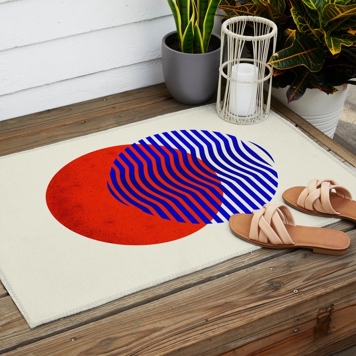Graphic abstract circles Outdoor Rug Gallery Image 2