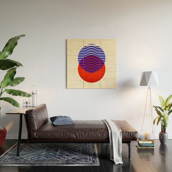 Graphic abstract circles Wood Wall Art Gallery Image 2
