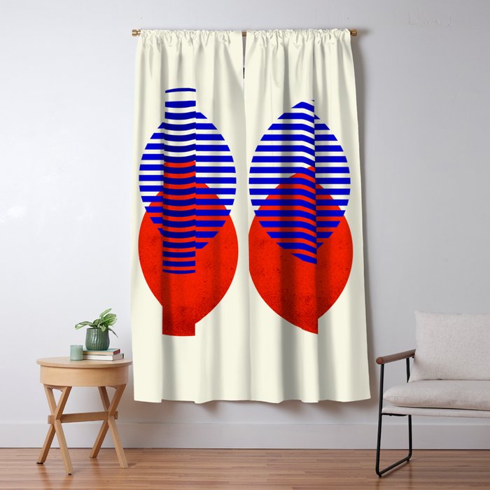 Graphic abstract circles Window Curtain Gallery Image 1