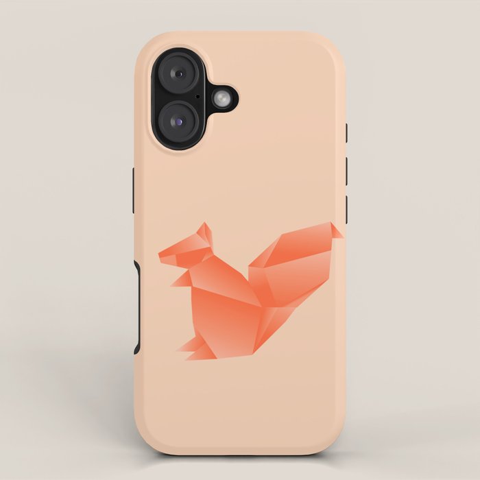 Allergic to Nuts - Origami Orange Squirrel iPhone Case Gallery Image 1