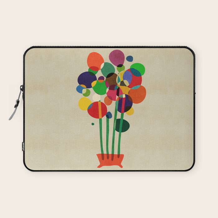 Happy flowers in the vase Laptop Sleeve Gallery Image 1