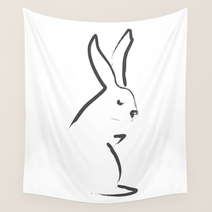 Zen Snow Bunny Wall Tapestry Gallery Image 4