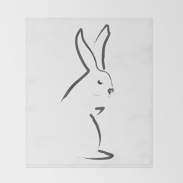 Zen Snow Bunny Throw Blanket Gallery Image 2