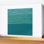 Sea Foam Blue Pinstripes Wall Mural Gallery Image 2