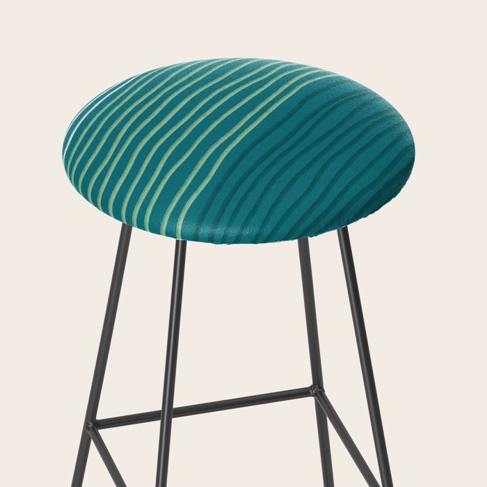 Sea Foam Blue Pinstripes Stool Gallery Image 2