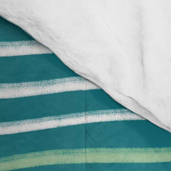 Sea Foam Blue Pinstripes Comforter Gallery Image 4