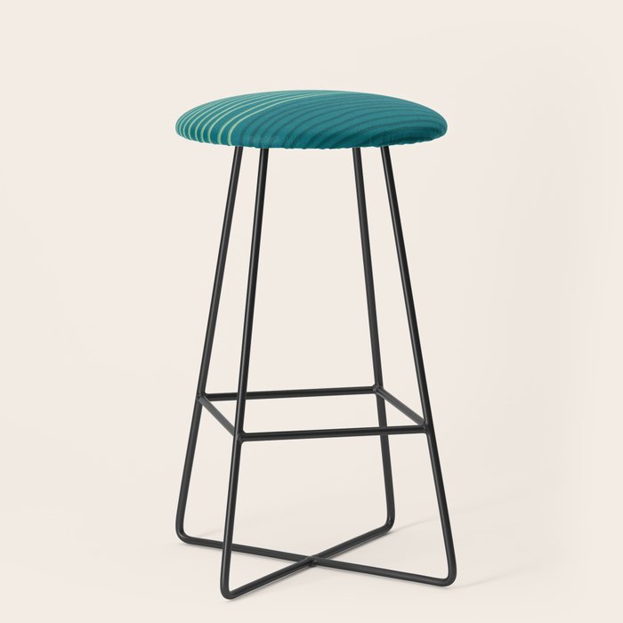 Sea Foam Blue Pinstripes Stool Gallery Image 1