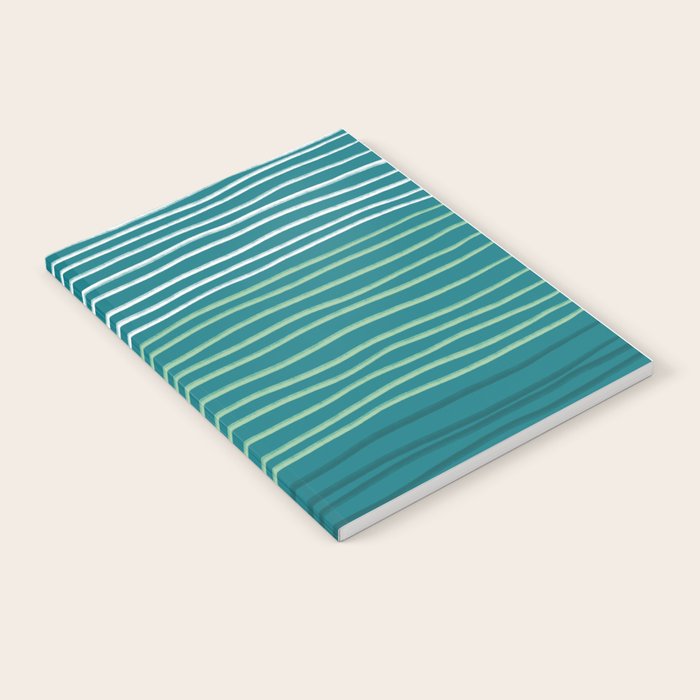 Sea Foam Blue Pinstripes Notebook Gallery Image 1