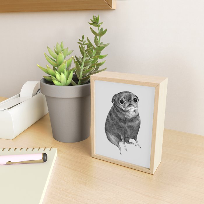 Sweet Black Pug Mini Art Print Gallery Image 2