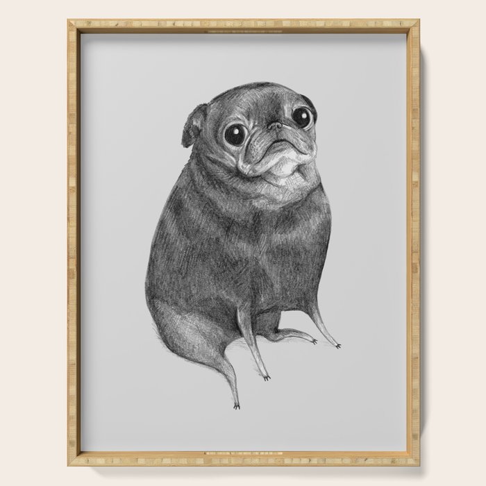 Sweet Black Pug Serving Tray Gallery Image 1