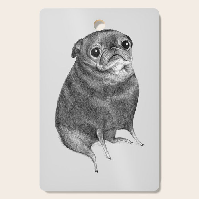 Sweet Black Pug Cutting Board Gallery Image 1