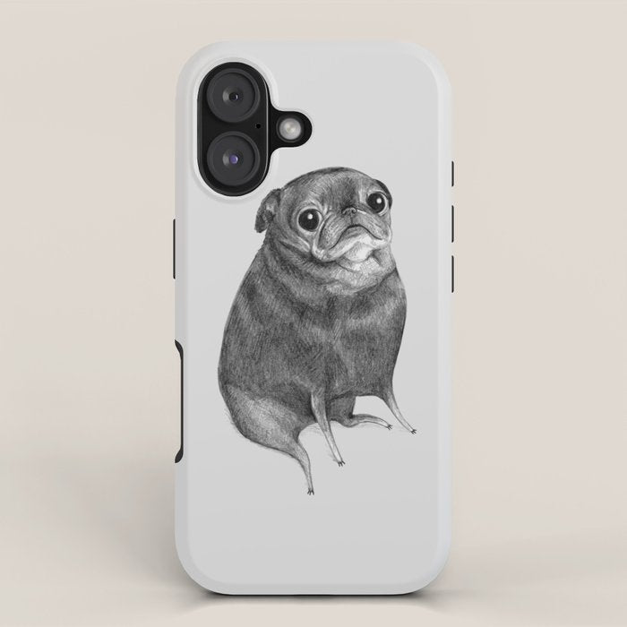 Sweet Black Pug iPhone Case Gallery Image 1