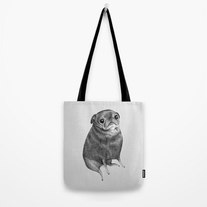 Sweet Black Pug Tote Bag Gallery Image 2