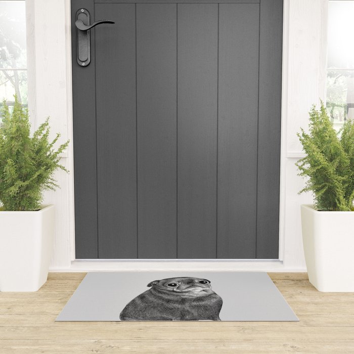 Sweet Black Pug Welcome Mat Gallery Image 3