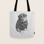 Sweet Black Pug Tote Bag Gallery Image 1