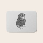 Sweet Black Pug Bath Mat Gallery Image 1