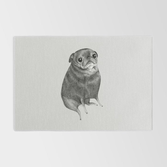 Sweet Black Pug Rug Gallery Image 2
