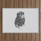 Sweet Black Pug Outdoor Rug Gallery Image 1