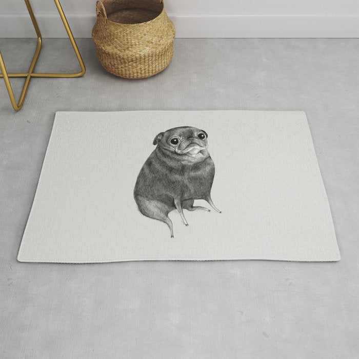 Sweet Black Pug Rug Gallery Image 1