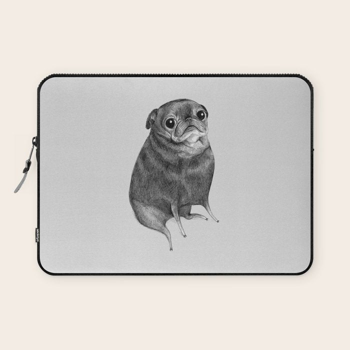 Sweet Black Pug Laptop Sleeve Gallery Image 1