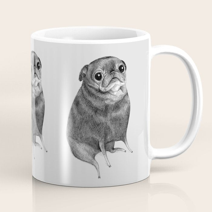 Sweet Black Pug Coffee Mug Gallery Image 1
