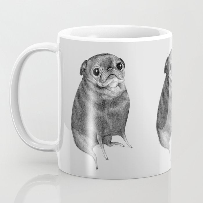 Sweet Black Pug Coffee Mug Gallery Image 3