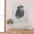 Sweet Black Pug Wall Tapestry Gallery Image 2