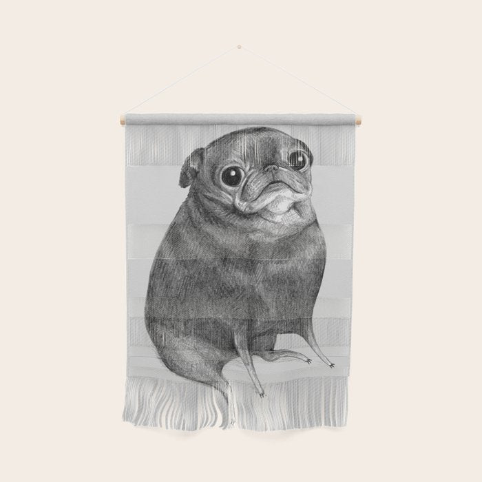 Sweet Black Pug Wall Hanging Gallery Image 1