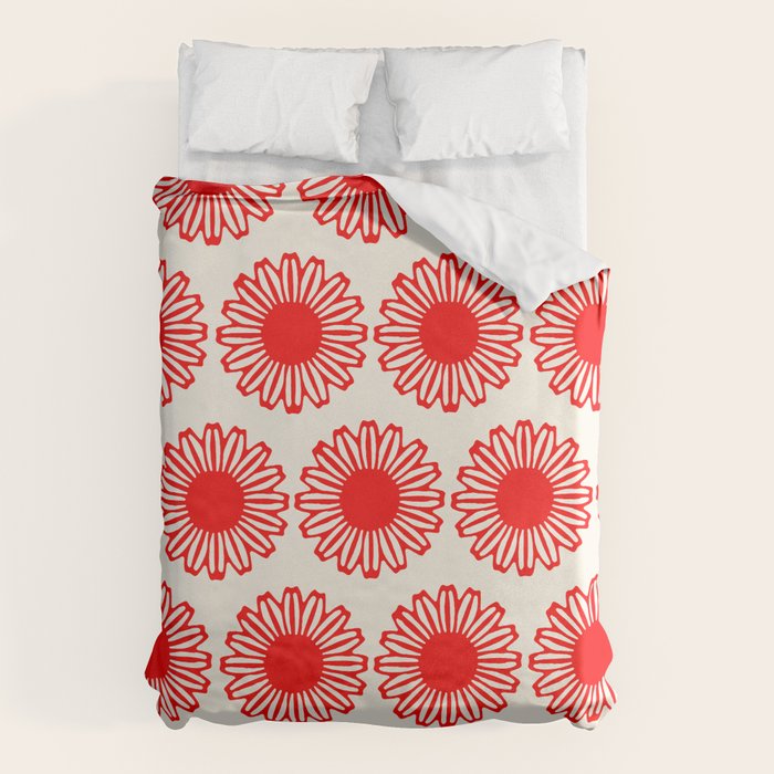 vintage flowers red Duvet Cover Gallery Image 6