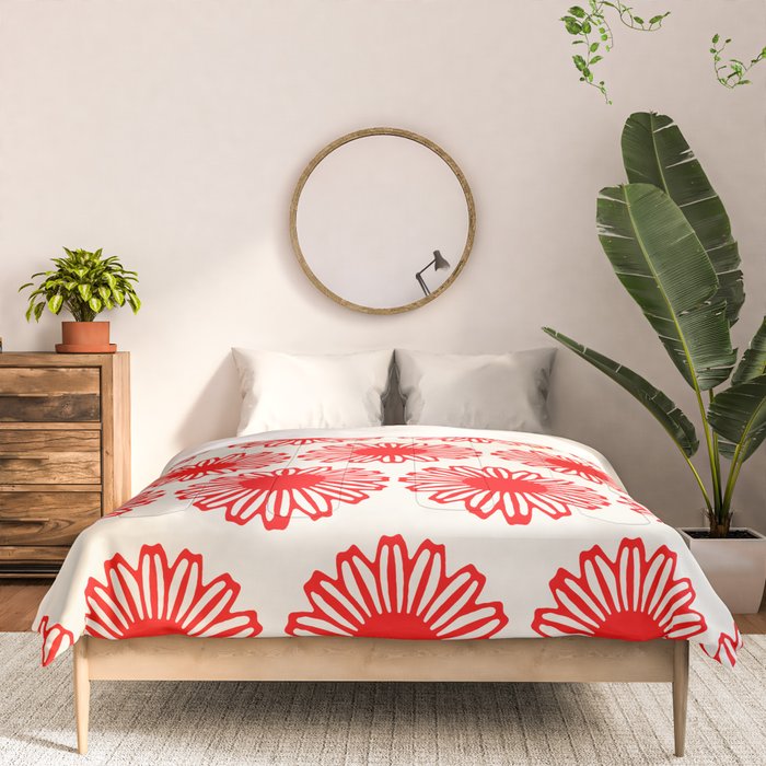vintage flowers red Comforter Gallery Image 3