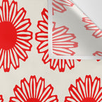 vintage flowers red Wall Tapestry Gallery Image 3