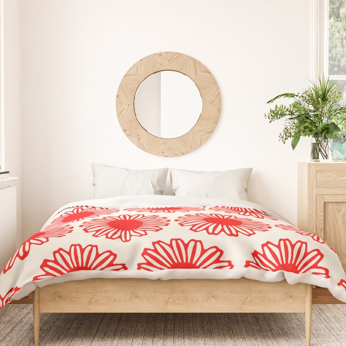 vintage flowers red Duvet Cover Gallery Image 3