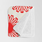 vintage flowers red Throw Blanket Gallery Image 3