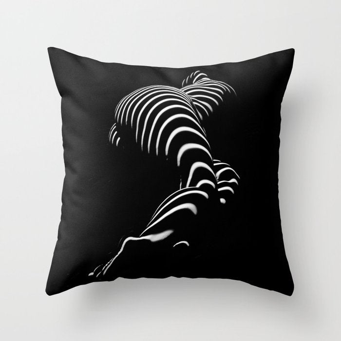 0774-AR BBW Sensual Legs Hips and Ass of a Large Woman Big Beautiful Art Nude Black and White Throw Pillow Gallery Image 6