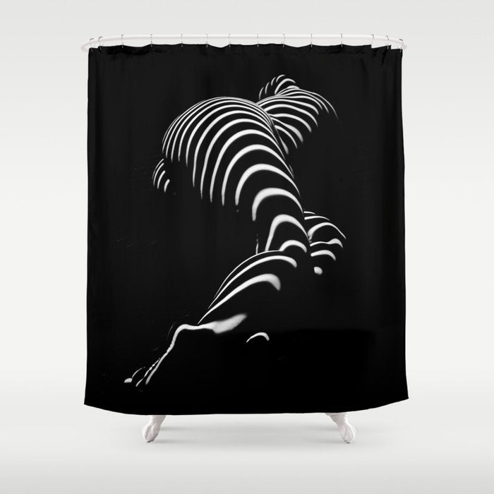 0774-AR BBW Sensual Legs Hips and Ass of a Large Woman Big Beautiful Art Nude Black and White Shower Curtain Gallery Image 1