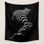 0774-AR BBW Sensual Legs Hips and Ass of a Large Woman Big Beautiful Art Nude Black and White Wall Tapestry Gallery Image 4
