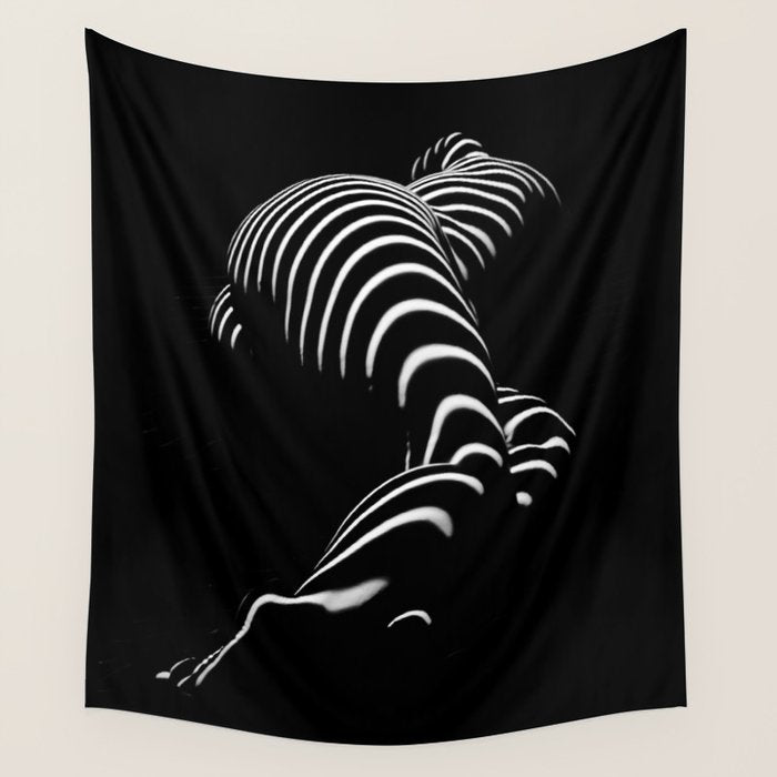0774-AR BBW Sensual Legs Hips and Ass of a Large Woman Big Beautiful Art Nude Black and White Wall Tapestry Gallery Image 1