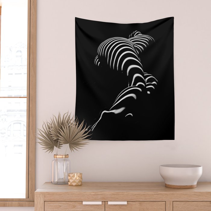 0774-AR BBW Sensual Legs Hips and Ass of a Large Woman Big Beautiful Art Nude Black and White Wall Tapestry Gallery Image 2