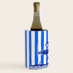 Swimming Sardines - Blue Striped Coastal Art Wine Chiller Gallery Image 2