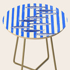 Swimming Sardines - Blue Striped Coastal Art Side Table Gallery Image 2