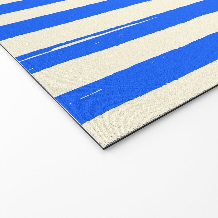 Swimming Sardines - Blue Striped Coastal Art Welcome Mat Gallery Image 2
