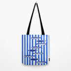 Swimming Sardines - Blue Striped Coastal Art Tote Bag Gallery Image 2