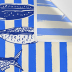 Swimming Sardines - Blue Striped Coastal Art Wall Tapestry Gallery Image 3