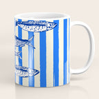 Swimming Sardines - Blue Striped Coastal Art Coffee Mug Gallery Image 1
