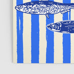 Swimming Sardines - Blue Striped Coastal Art Poster Gallery Image 3