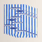 Swimming Sardines - Blue Striped Coastal Art Wrapping Paper Gallery Image 3