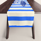 Swimming Sardines - Blue Striped Coastal Art Table Runner Gallery Image 1