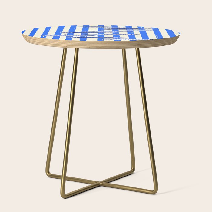 Swimming Sardines - Blue Striped Coastal Art Side Table Gallery Image 1